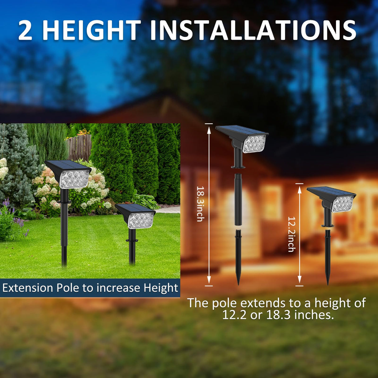 T-SUNUS Halloween Solar Color Landscape Spotlights Outdoor, IP65 Waterproof RGB Spot Light 2 Pack Auto Dusk to Dawn Landscaping Wall Lights for Christmas Tree Yard Garden Driveway Porch Walkway Pond