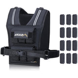 APEXUP Adjustable Weighted Vest Men 20lbs/30lbs/40lbs Weights with Reflective Stripe, Weight Vest Woman Workout Vest for Strength Training Running Walking (30 lbs)