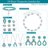 Xiokyo Western Turquoise Jewelry Set for Women