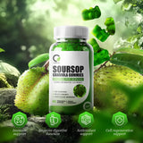 ORGEUOS Soursop Graviola Gummies, Organic Soursop Leaves and Seeds Extract with Vitamin C, Zinc, Digestive Aid, Immune Support and Antioxidant Properties,Gluten Free, Vegan, 60 Gummies