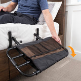 Stander EZ Adjust Bed Rail, Adjustable Senior Bedrail and Safety Assist Railing for Elderly Adults with Organizer Pouch, ASTM Safety Approved Guard-Rail, Black