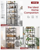 Sakugi Storage Shelves - 5 Tier Shelf Organizer, Heavy Duty Garage Shelving Unit with Leveling Feet, Stable Metal Shelves Organizer for Pantry, Kitchen and Closet, 33.0" W x 12.6" D x 72.0" H, Black