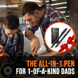 RAK Multitool Pen - Multi-Tool Pen Set 11 in 1, LED Light, Screwdrivers, Level, Ruler, Bottle Opener, and Stylus. Cool Gadgets Gifts for Men, Dad, EDC Tactical Pen Tool, Gift-Ready Box, Pack of 2