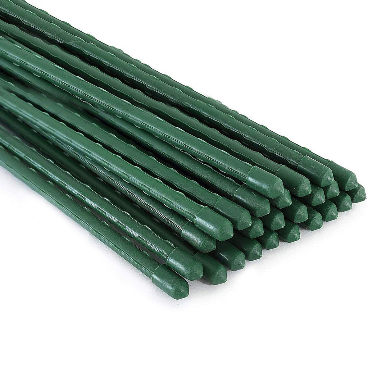 Xiny Tool Garden Stakes, 25 Pack Steel Plant Garden Tomato Stakes with Plastic Coat for Climbing Plants (25 Pack 58 Inch)