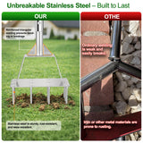 Fologtoo Lawn Aerator Tool, Heavy-Duty Stainless Steel Lawn Spike Aerator