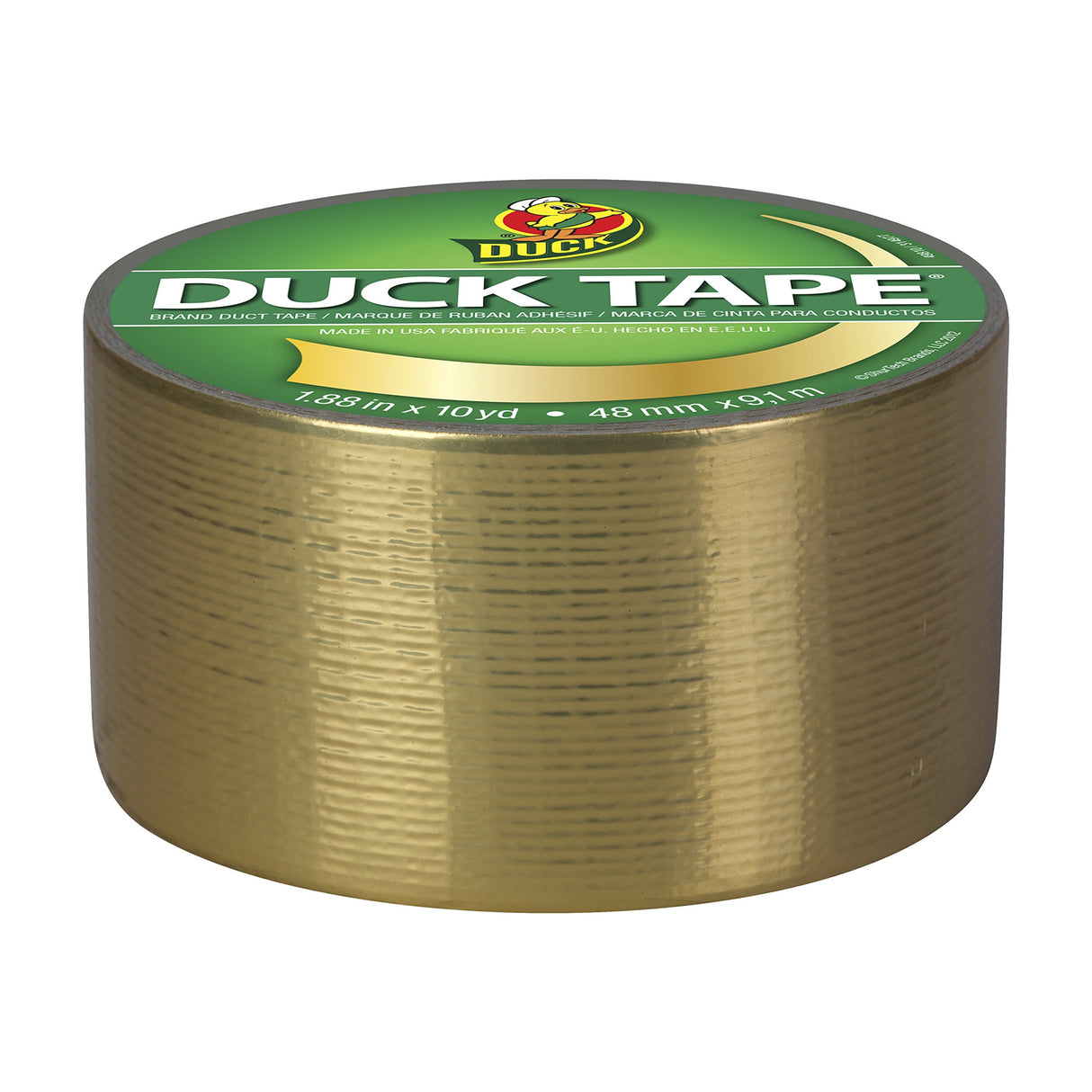 Duck 280748 Duct Tape Single Roll, 1.88 Inches x 10 Yards, Metallic Gold