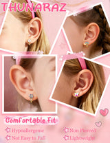 THUNARAZ 10Pairs Clip On Earrings for Women Lightweight Gold Non Pierced