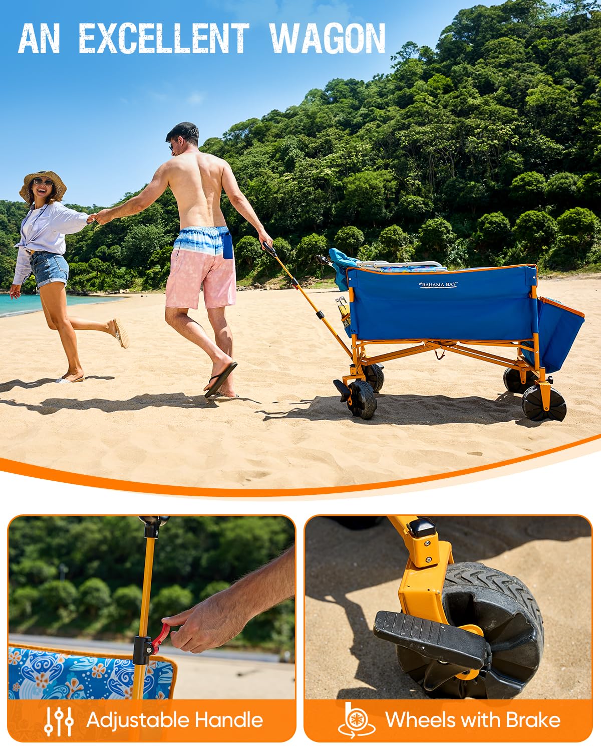 Old Bahama Bay 500lbs Love-Seat Wagon 3-in-1 Bench Wagon Seat for 2 Adults