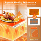 Warming Mat for Food | Max Temp 248℉,Electric Warming Tray with Timer and 8-Level Adjustable,Fast Full-Surface Food Heating Mat with Child Lock,Roll-Up & Portable Silicone Food Warmer for Buffet Party