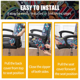 Smiry Stretch Printed Office Computer Chair Covers, Universal Desk Rotating Chair Slipcovers Removable Washable, Soft Fit Anti-Dust Spandex Protector Cover with Zipper, Black
