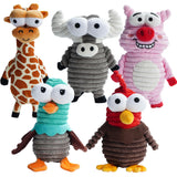 Nocciola 5-Pack Squeaky Dog Toys, Durable Stuffed Critter Zoo Dog Toys with Unique Squeak Sounds to Keep Dogs Busy, Puppy Toys for Small, Medium, and Large Dogs