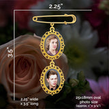 Wedding Bouquet Memorial Remembrance Photo Charm Gold Holds 2 Pictures