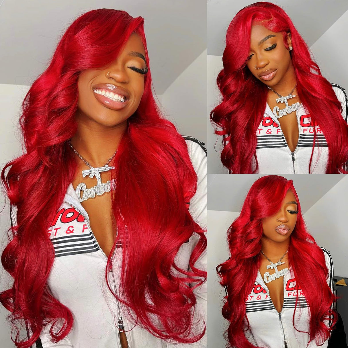 ELFSECRET Red Lace Front Wigs Human Hair Body Wave 13x6 HD Lace Front Wig Human Hair 180% Density Wear and Go Glueless Red Wigs Human Hair Pre Plucked Burgundy Red Colored Wigs for Women 26 Inch