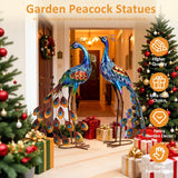 Kircust Metal Peacock Garden Statue and Sculpture,