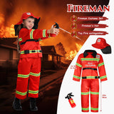 14Pcs Toddler Dress up Clothes,Boys Dress up Costumes for Play,Kids Dress up Set with Firefighter,Construction Worker,Chef,Police Costume,Toddler Boy Toys Christmas Birthday Gifts for 3-6 Years Old