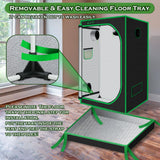 Green Hut 3x3 Grow Tent, 36"x36"x72" Growing Tent with Observation Window and Floor Tray for Hydroponics Indoor Plant Growing 3x3 Grow Room