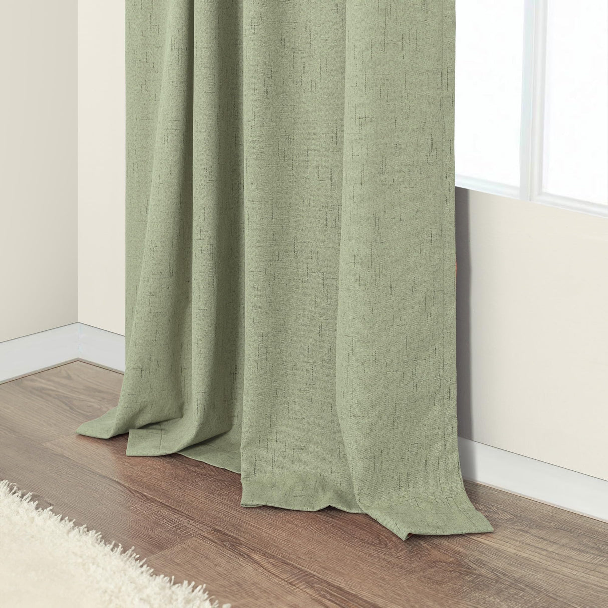 Sage Green Boho Blackout Curtains for Bedroom Window 84 Inch Length 2 Panels Set Linen Textured Thermal Insulated Dark Out Room Darkening Light Sage Curtain Drapes for Living Room 52x84 Long Christmas
