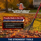 Bully Tools 24-Tine Thatching Garden Rake for Leaves | Heavy Duty Metal Leaf Rake | Dethatching Large Leaves and Yard Debris, 23.5" Wide 68" Fiberglass Long Handle Rakes for Gardening 100% Made in USA