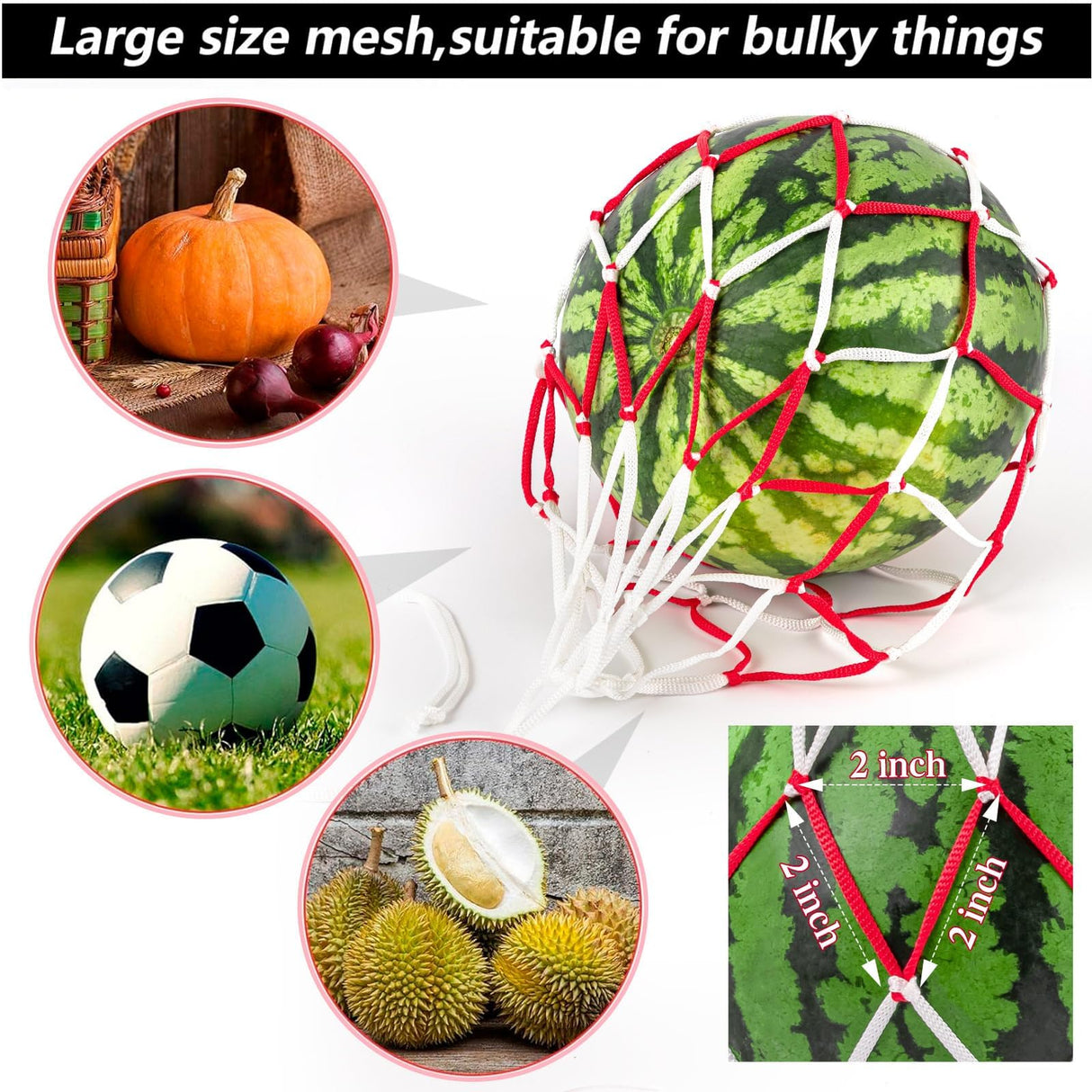 WhistenFla 30Pcs Melon Hammocks Cradles, Heavy Duty Watermelon Nets