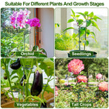 Mwellewm 6 Sets Plant Stakes 12/25/36 Inch Adjustable Plant Support Stakes Tall for Indoor Outdoor Plant Holder Stick Steel Garden Stem Pole Amaryllis Stakes with 30 Clip for Tomato Orchid Lily Flower