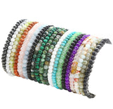 FIRAZIO 20Pcs 4mm Gemstone Beaded Bracelets for Women Mens