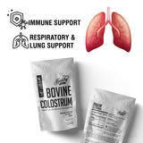 HEARTHY FOODS Bovine Colostrum Powder - Upto 30% IGG, 90 Servings, Leaky Gut Repair Supplements, Gut Health and Immune Support | Grass-Fed Halal Non GMO, Gluten Free 16Oz 454g