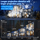 2025 Upgraded Double Head Christmas Snowflake Projector Lights Outdoor, Timing Mode, IP65 Waterproof, 360°Roating LED Christmas Lights, for Xmas Holiday Party Christmas Decoration, Indoor, Houses