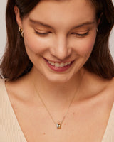 PAVOI Rondelle CZ Dainty Pendant Necklace for Women, White Gold, W