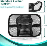 Samyoung Mesh Back Lumbar Support, Back Support Seat Cushion with Breathable Mesh for Office Chairs Car 12” x 16”