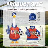 APHIUFR Soccer Themed Porch Goose Outfits,2 Pcs Adorable Goose Clothes Set with Hat,Ball & Foam Finger,Fits 23" Lawn Goose Statue Game Day Goose Costume for Garden Patio Yard Outdoor Decor