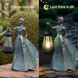 Sheaifun Fairy Garden Statue Solar Garden Decor Resin Fairy Statue with Lights Angel Fairy Decor Outdoor Yard Statues Gardening Gifts for Women 9.5x5.5x11.5 Inch