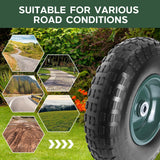 Taifa 1 PC 13 Inch 4.00-6 with 5/8'' & 3/4'' Bearings Rubber Solid Flat Free Replacement Tires and Wheels, Air Less Wheel for Wheelbarrow/Wagon/Hand Truck/Trolley/Garden Scooter etc.