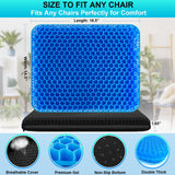 Helishy Gel Seat Cushion for Long Sitting - 1.65inch Double Thick Cooling Egg Seat Cushion for Back, Hip, Sciatica, Coccyx, Tailbone Pain Relief - Office Chair Car Seat Cushion – Wheelchair Cushions