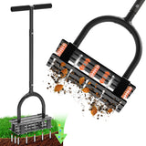 DomiHapi Lawn Aerator with Spring-Loaded Automatic Soil Removal Design