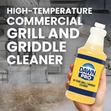 Dawn PRO Hi-Temp Grill and Griddle Cleaner, Commercial Grade, Bulk Liquid Bottles + 1 Spray Nozzle, 32 oz (Case of 6)