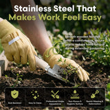 Bloomix 12Pcs Gardening Tools Set - Heavy Duty Garden Tools Set with Tool Bag, Kneeling Pad, Apron & More Garden Accessories - Stainless Steel Plant Care Kit Supplies, Gardening Gifts for Women Men