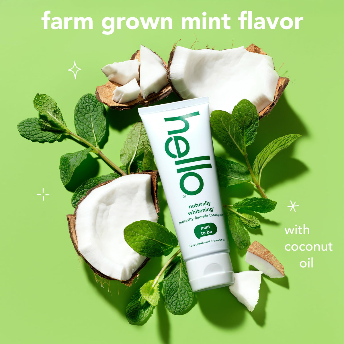 hello Naturally Whitening Toothpaste with Fluoride, Mint, 3 Pack, 5 oz