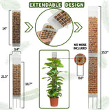 HYYZ 4PCS 18.7-Inch D-Shaped Self-Watering Moss Pole - Plastic Monstera Support for Indoor Climbing Plants. (4, White)