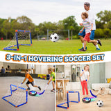 Nazano 3-in-1 Hover Soccer Ball, Kids Toddler Hockey Set with LED Lights,Indoor Outdoor Toys for Kids, Soccer Gift for Boys 6-8 8-12, Birthday,Kids, Boys Girls Age 6, 7, 8, 9, 10, 11, 12