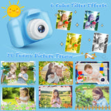 Kids Camera for Boys and Girls, GPOSY Digital Camera for Kids, Toddler Camera Christmas Birthday Toy Gifts for Kids Age 3 4 5 6 7 8 9 10 with 32GB SD Card, Video Recorder 1080P HD(Blue)