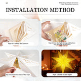 Paper Star Lanterns with Lights, Christmas Hanging Decor Indoor, 3-Pack