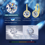 Moissanite Hoop Dangle Earrings for Women Gold Diamond Bezel Drop Earrings
