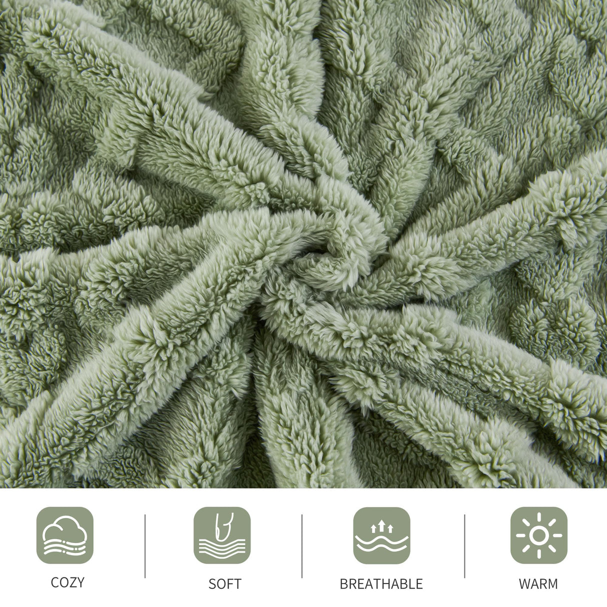 Aganear Fleece Throw Blanket - Cozy Soft Lightweight Fuzzy Throw Blanket for Women Portable Throw Blankets for Couch, Warm Present for Birthday, Christmas, Halloween, Housewarming(50"x60", Sage Green)