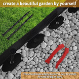 Landscape Edging Border Kit, No Dig Garden Edging Border 60ft 2in Tall with Scissors and 60 Spikes for Landscaping Border Edging Flower Bed Edging Borders