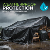 Plastic Sheeting Black (10' x 25') Long, 3 Mil, (2 Pack) - UV Protection Poly Sheeting Polyethylene Film, Heavy Duty Greenhouse Plastic Sheeting