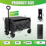 500LBS Large Collapsible Folding Wagon Carts Heavy Duty with Table & Brakes