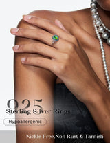 ADRAMATA 925 Sterling Silver Mood Ring for Women Color Change Mood Rings