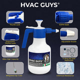 HVAC Guys Coil Cleaner Pump Sprayer | Handheld Chemical Pump Sprayer with 360° Spray Angle | Adjustable Nozzle, EPDM Seals | 48 oz Capacity