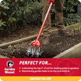 Garden Weasel Rotary Hand Cultivator Tiller for Aerating Weeding Planting