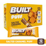 Built Bar, Puff Protein Bars, Salted Caramel Puff, 17g Protein Snacks, On-The-Go Bars, Only 140 Calories, 6g Sugar, Collagen, Gluten Free, 12 Count